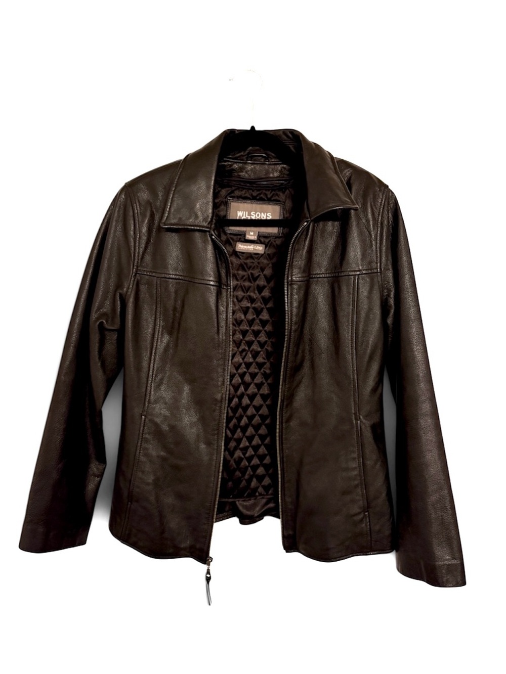 Wilsons Leather Black Women's Quilted-Lined Leather Jacket